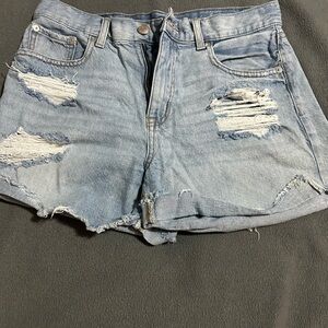 Aeropostale Blue Jean Shorts Distressed High-Waisted